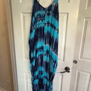 Love Stitch M/L Blue and Black Tie-Dye Maxi